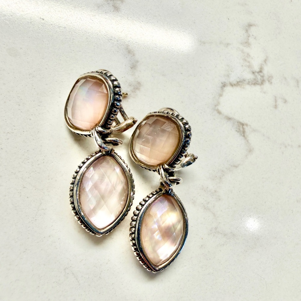 LAGOS Silver Earrings with Pink Mother of Pearl